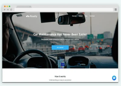 Roadiy Landing Page Design